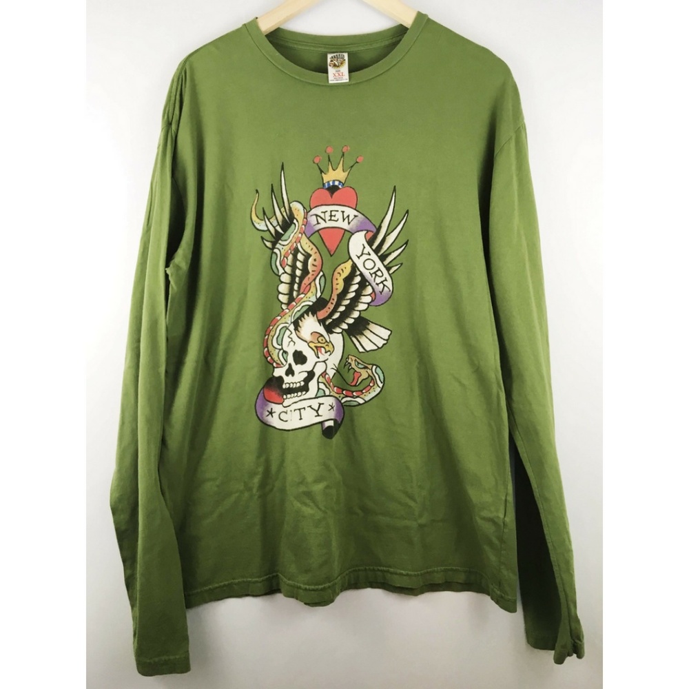 Ed Hardy Skull Eagle New York Tattoo Graphic Tee